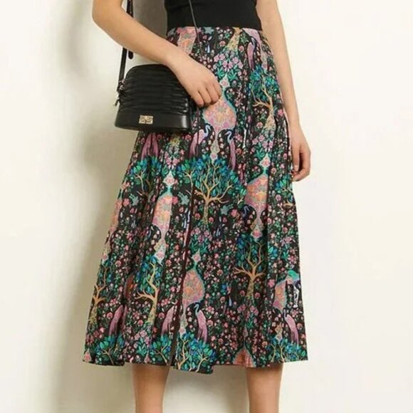 Last Chance! EUC Sandro Ivane Enchanted Forest Midi Skirt 0, XS $295 - Picture 1 of 12